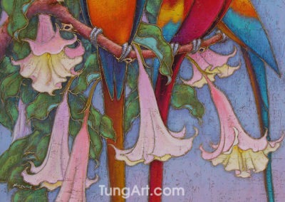 B-12 Macaws with Angel’s Trumpets